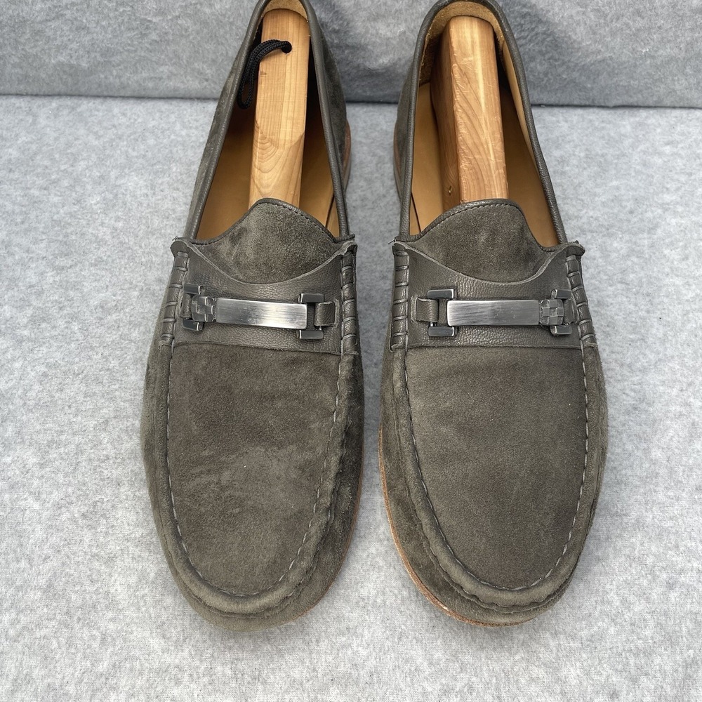 Vince Camuto Miguel Men's Size 11 Gray Suede Leather Bit Loafers Dress Casual